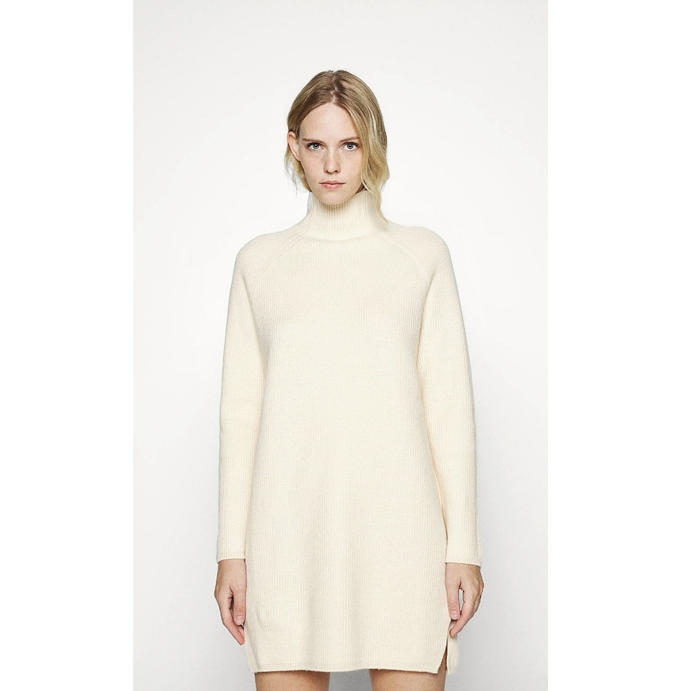 Max Mara Leisure Ribbed Knit Turtleneck Jumper Sweater Dress